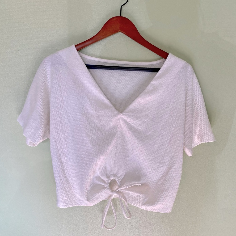 Zara white shirt sleeve blouse